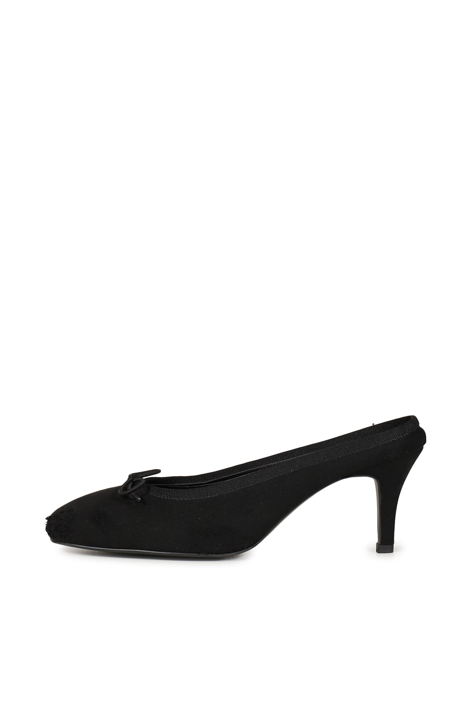 BALLET HEEL MULE IN DISTRESSED BLACK / DISTRESSED BLACK