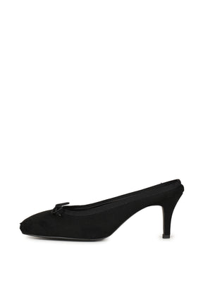 BALLET HEEL MULE IN DISTRESSED BLACK / DISTRESSED BLACK