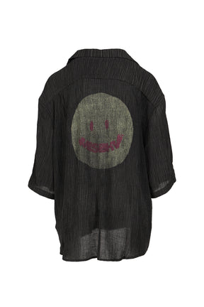 SMILE SHIRT UNISEX / WASHED BLK