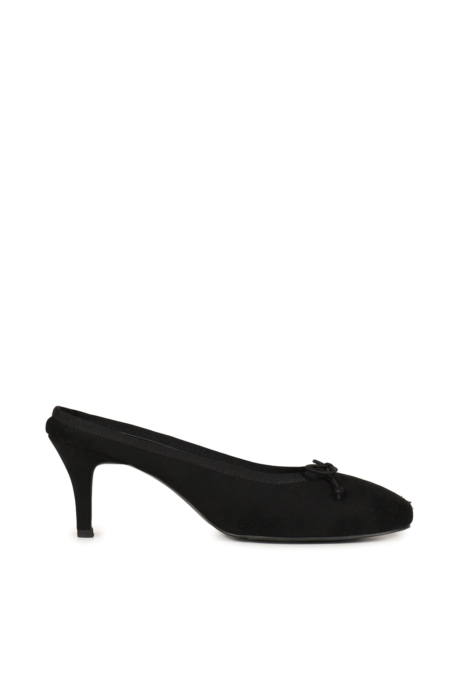 BALLET HEEL MULE IN DISTRESSED BLACK / DISTRESSED BLACK