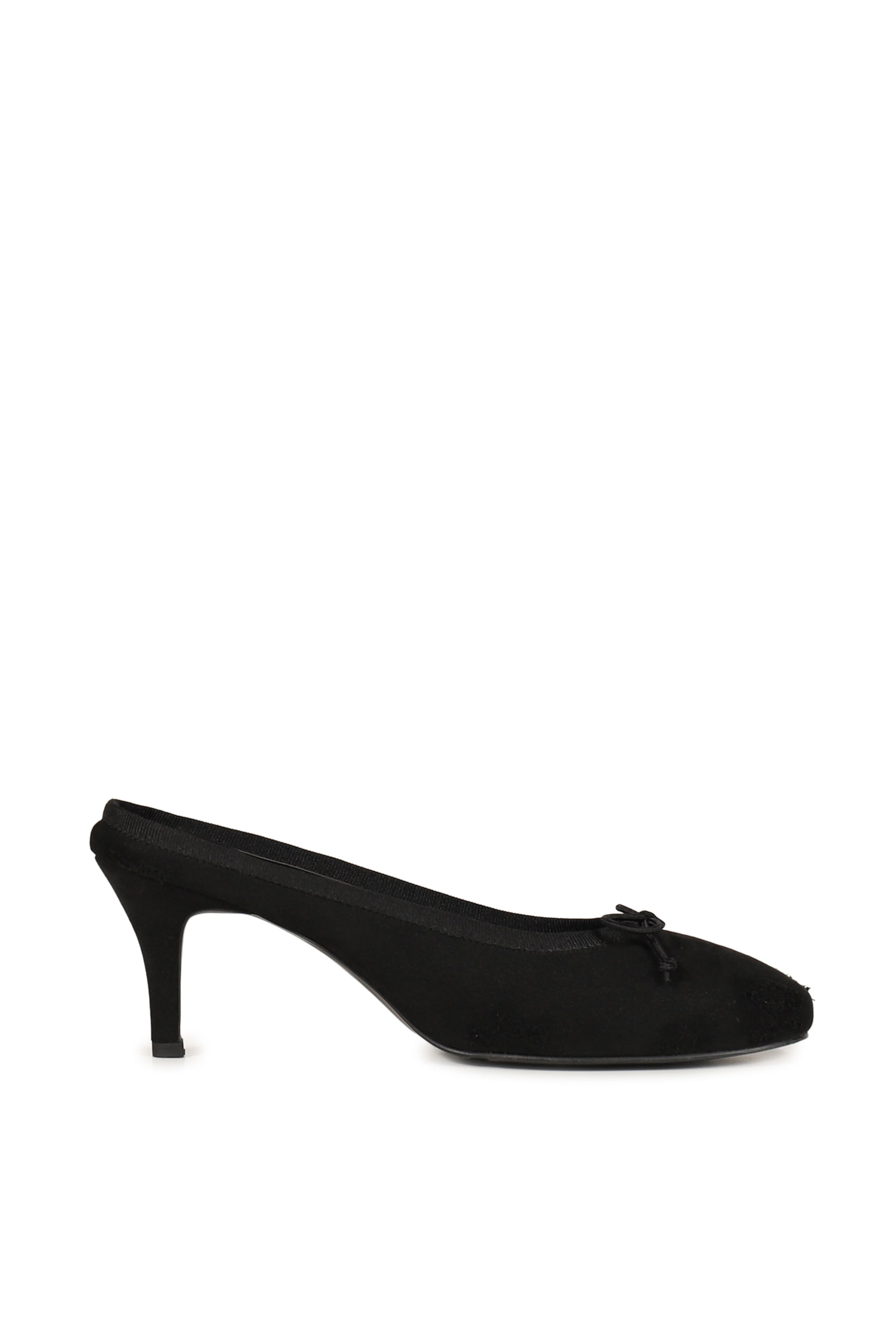 BALLET HEEL MULE IN DISTRESSED BLACK / DISTRESSED BLACK