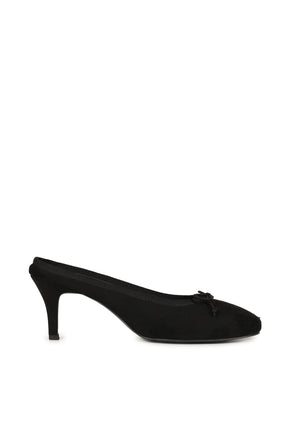BALLET HEEL MULE IN DISTRESSED BLACK / DISTRESSED BLACK