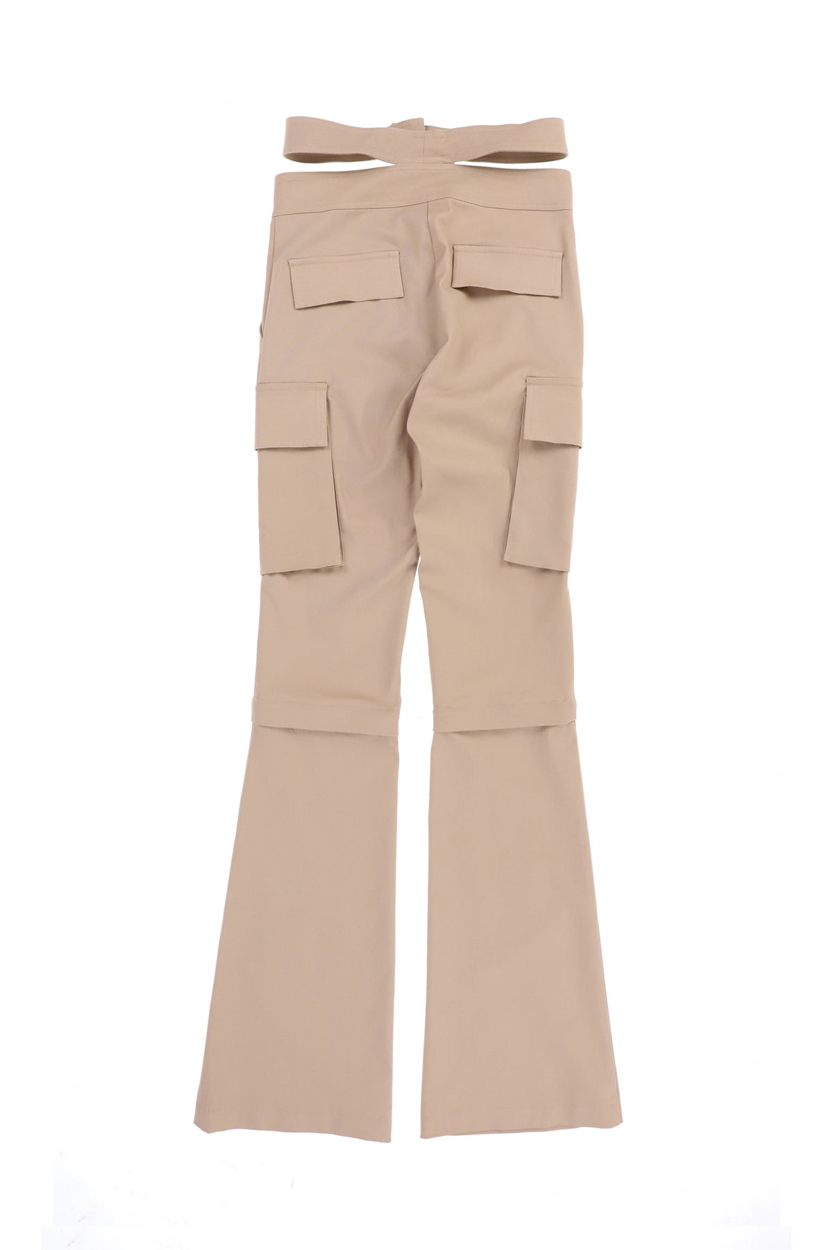FLARE PANTS WITH STRAPS / NUDE