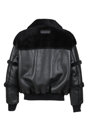 DOUBLE SIDED SHERPA JACKET / BLK