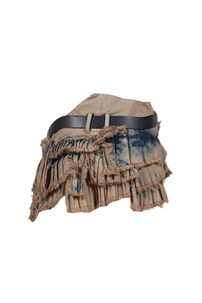 TWIRL MINI SKIRT / DENIM MUD WASH 