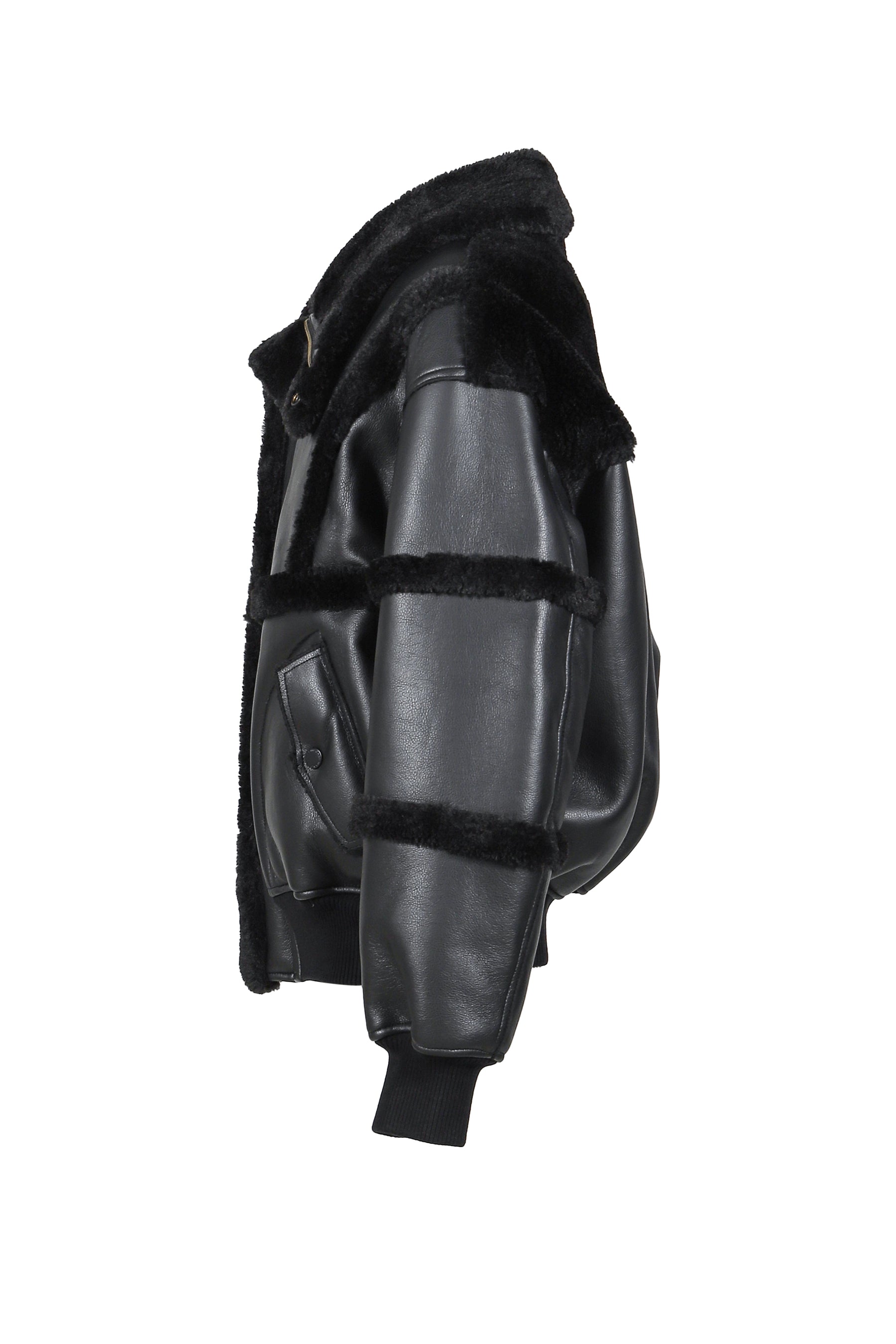 DOUBLE SIDED SHERPA JACKET / BLK