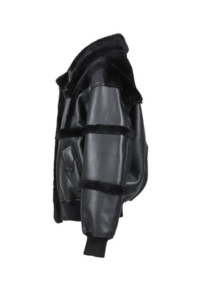 DOUBLE SIDED SHERPA JACKET / BLK