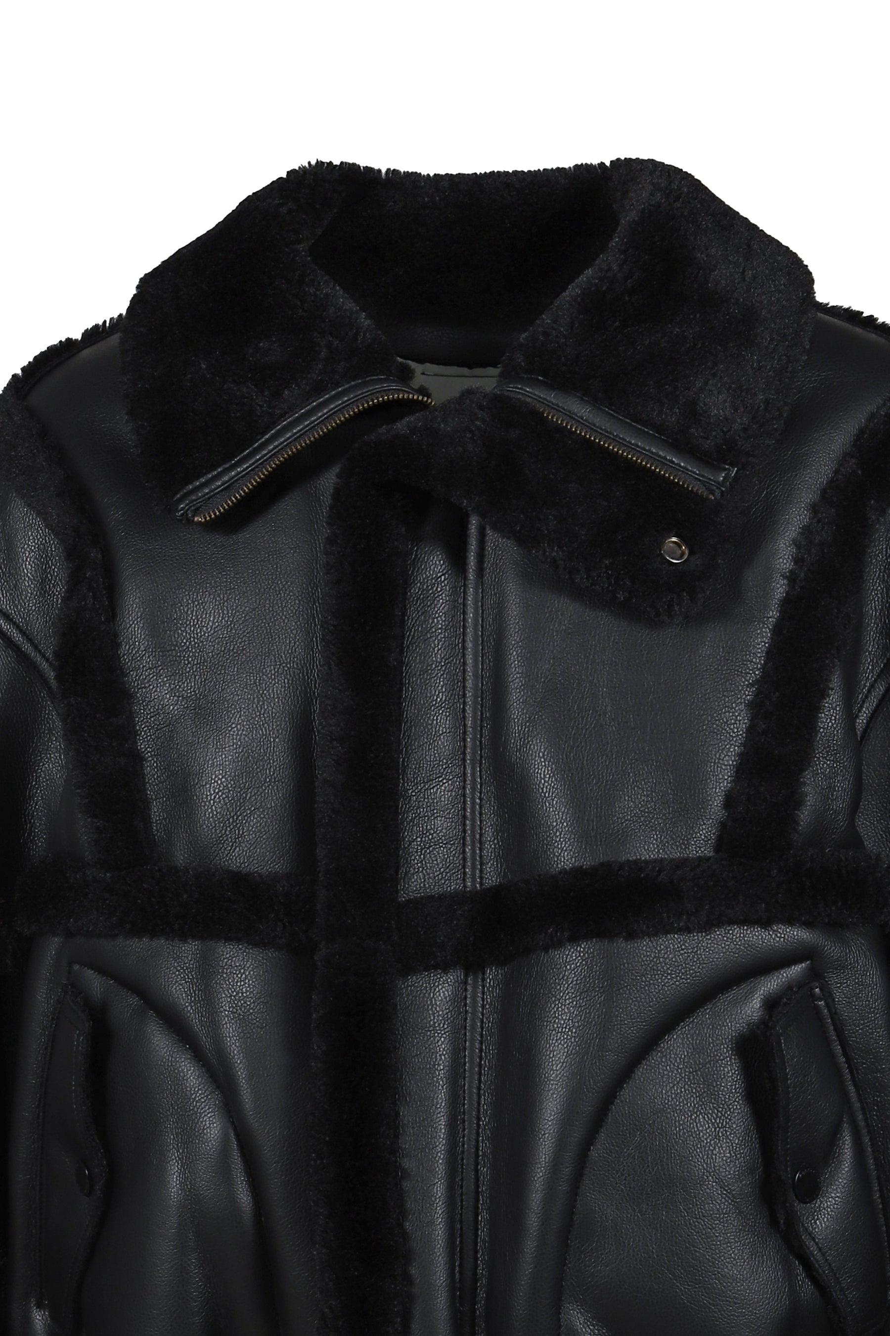 DOUBLE SIDED SHERPA JACKET / BLK