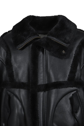 DOUBLE SIDED SHERPA JACKET / BLK