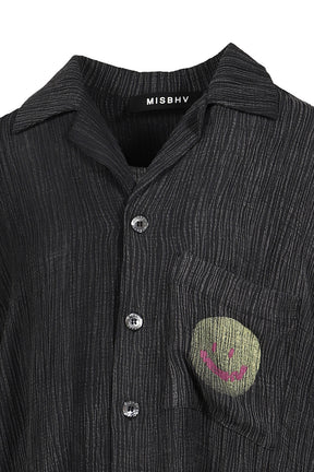 SMILE SHIRT UNISEX / WASHED BLK