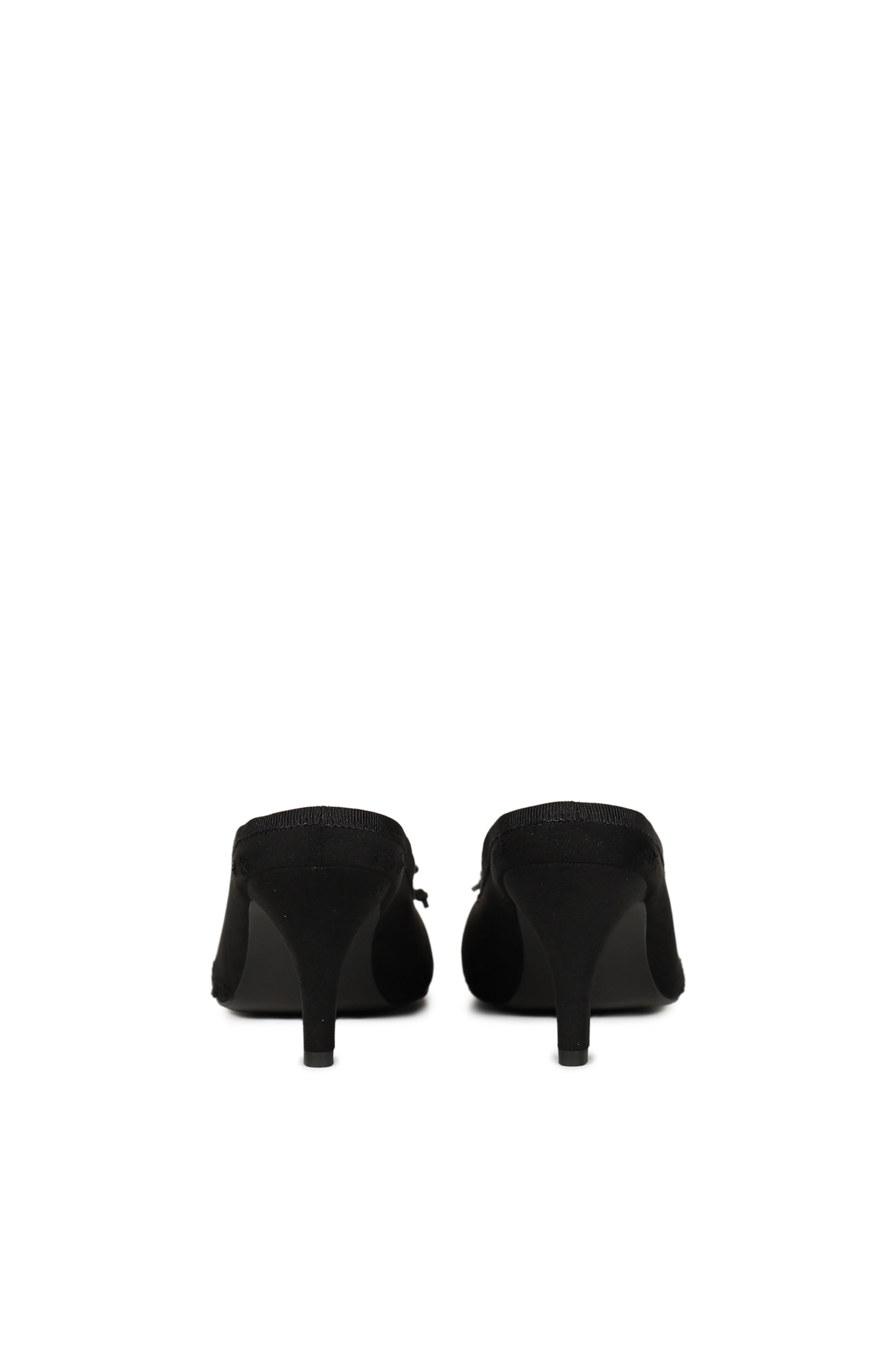 BALLET HEEL MULE IN DISTRESSED BLACK / DISTRESSED BLACK