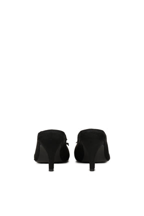 BALLET HEEL MULE IN DISTRESSED BLACK / DISTRESSED BLACK