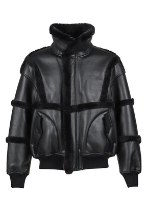 DOUBLE SIDED SHERPA JACKET / BLK