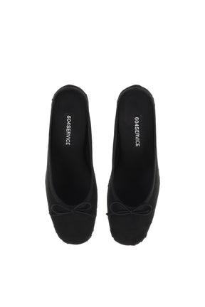BALLET HEEL MULE IN DISTRESSED BLACK / DISTRESSED BLACK