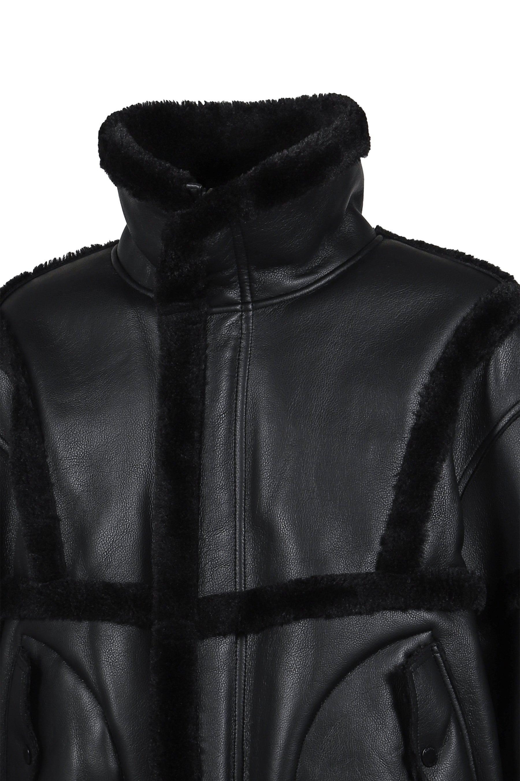 DOUBLE SIDED SHERPA JACKET / BLK