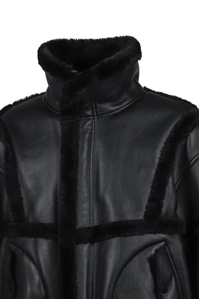 DOUBLE SIDED SHERPA JACKET / BLK