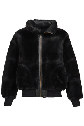 DOUBLE SIDED SHERPA JACKET / BLK