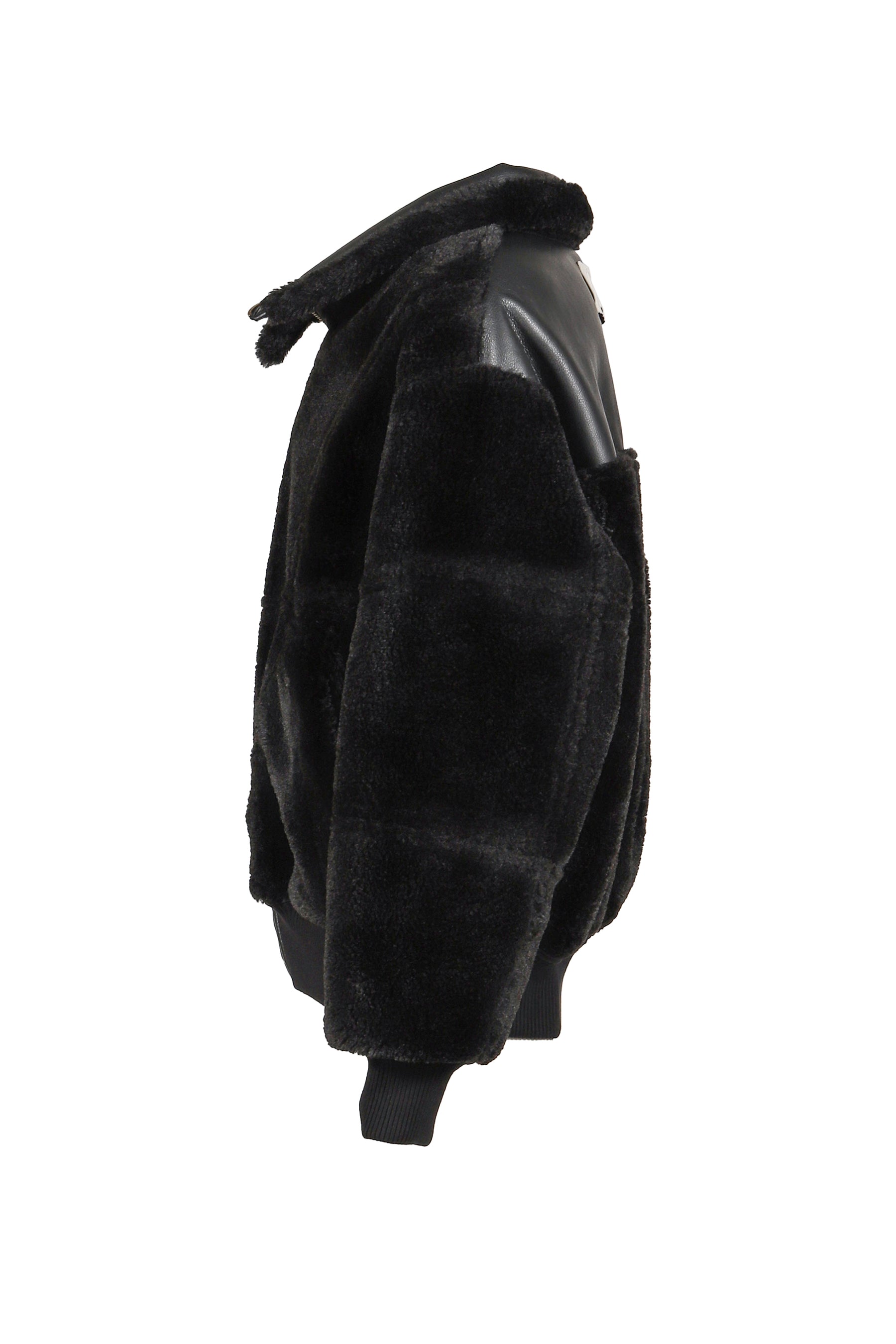 DOUBLE SIDED SHERPA JACKET / BLK