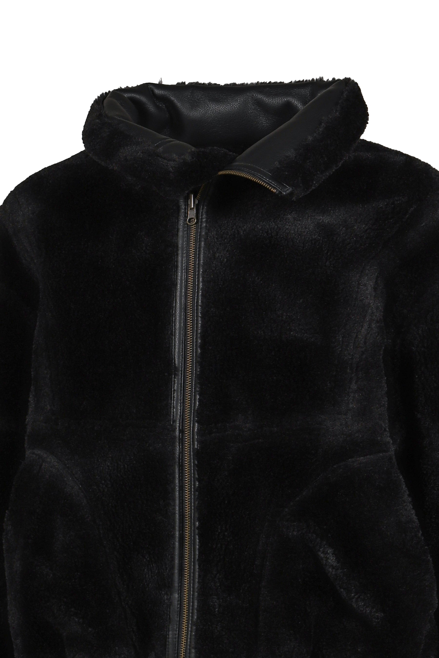 DOUBLE SIDED SHERPA JACKET / BLK