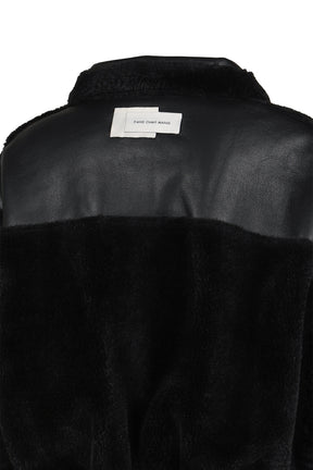 DOUBLE SIDED SHERPA JACKET / BLK