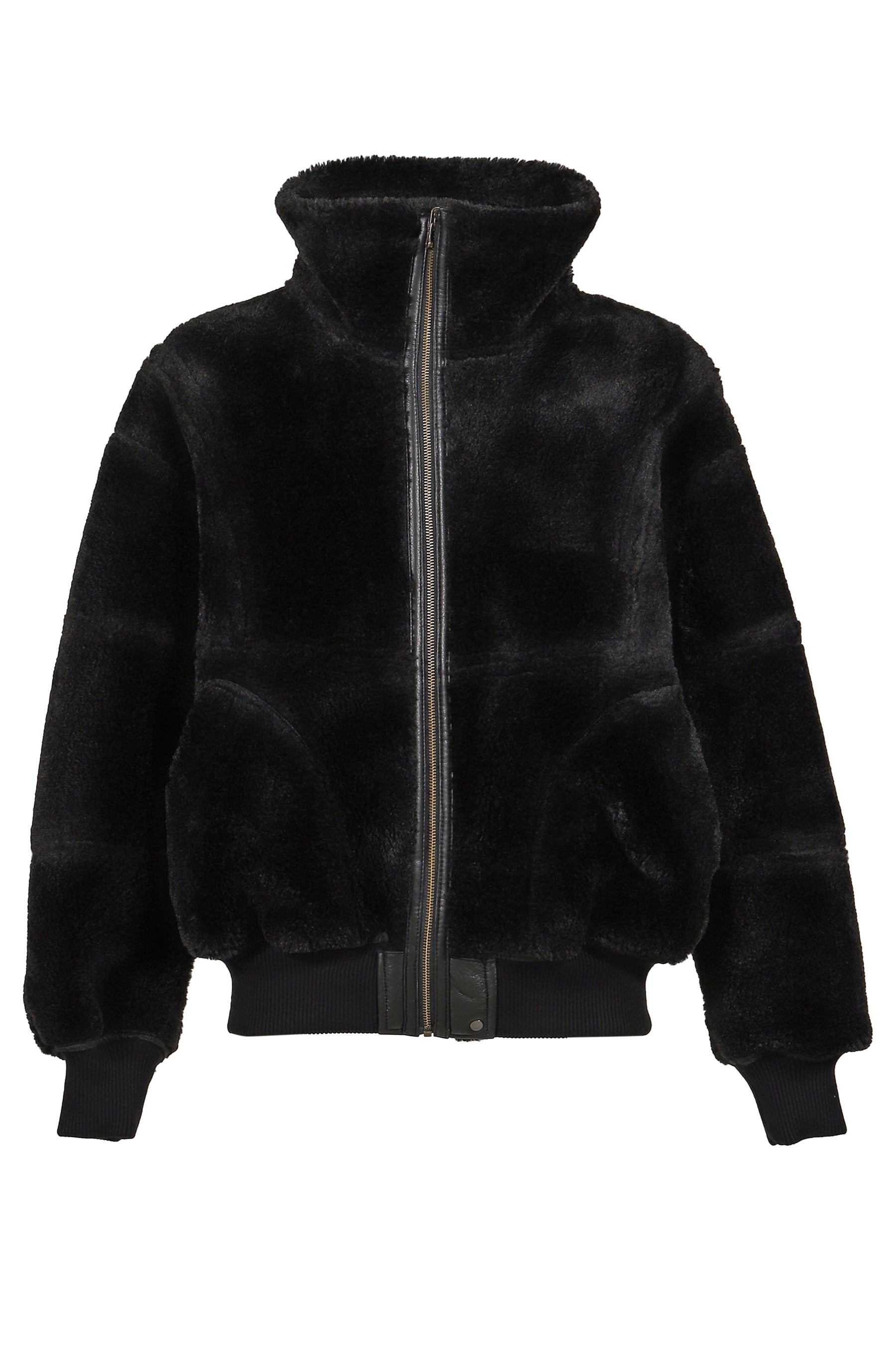 DOUBLE SIDED SHERPA JACKET / BLK