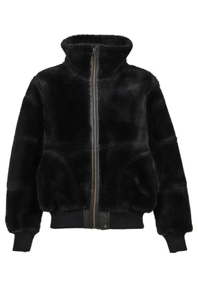 DOUBLE SIDED SHERPA JACKET / BLK