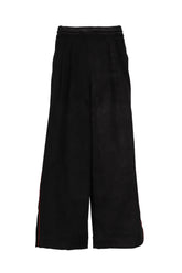 PLEATED TRACK PANT / BLK