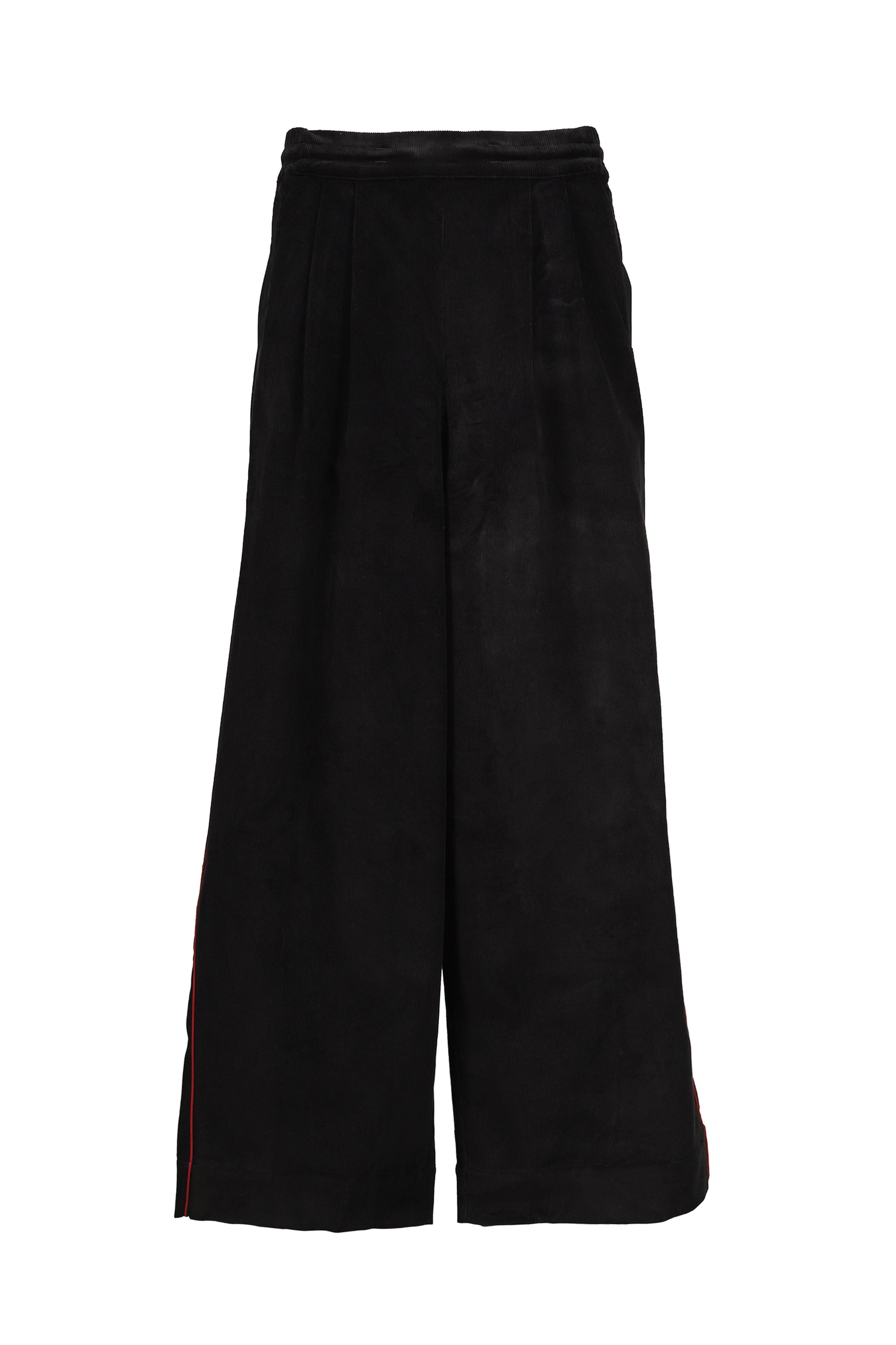 PLEATED TRACK PANT / BLK