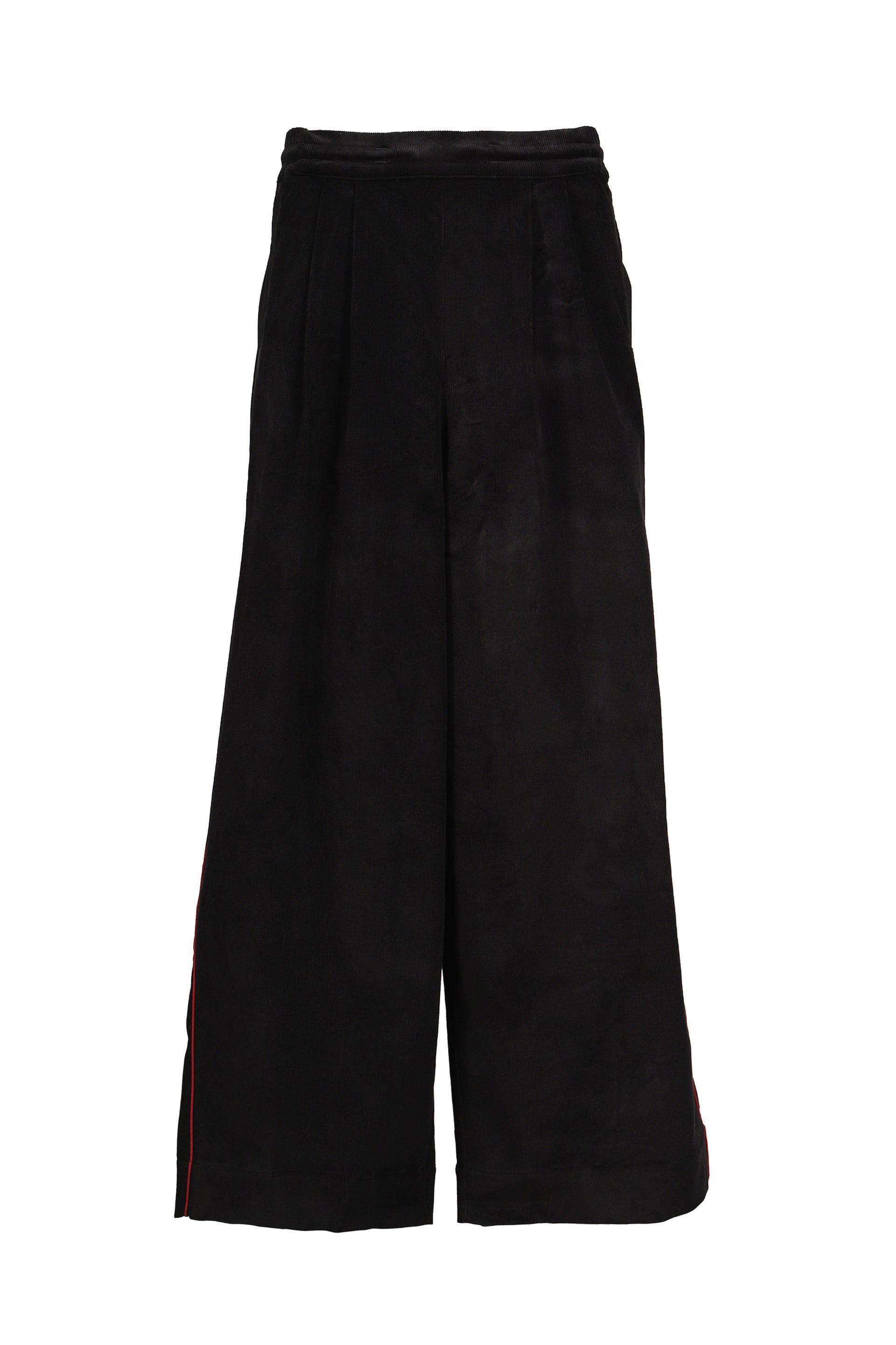 PLEATED TRACK PANT / BLK