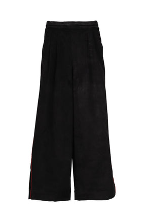 PLEATED TRACK PANT / BLK