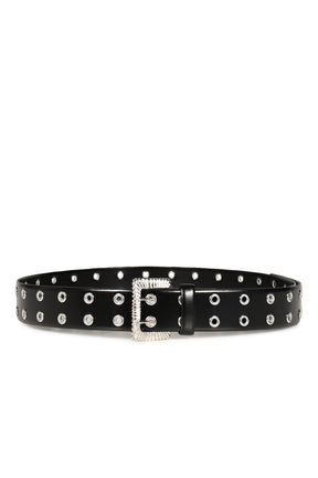 EYELET METAL BELT / BLK
