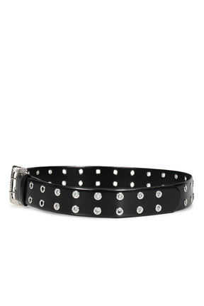 EYELET METAL BELT / BLK