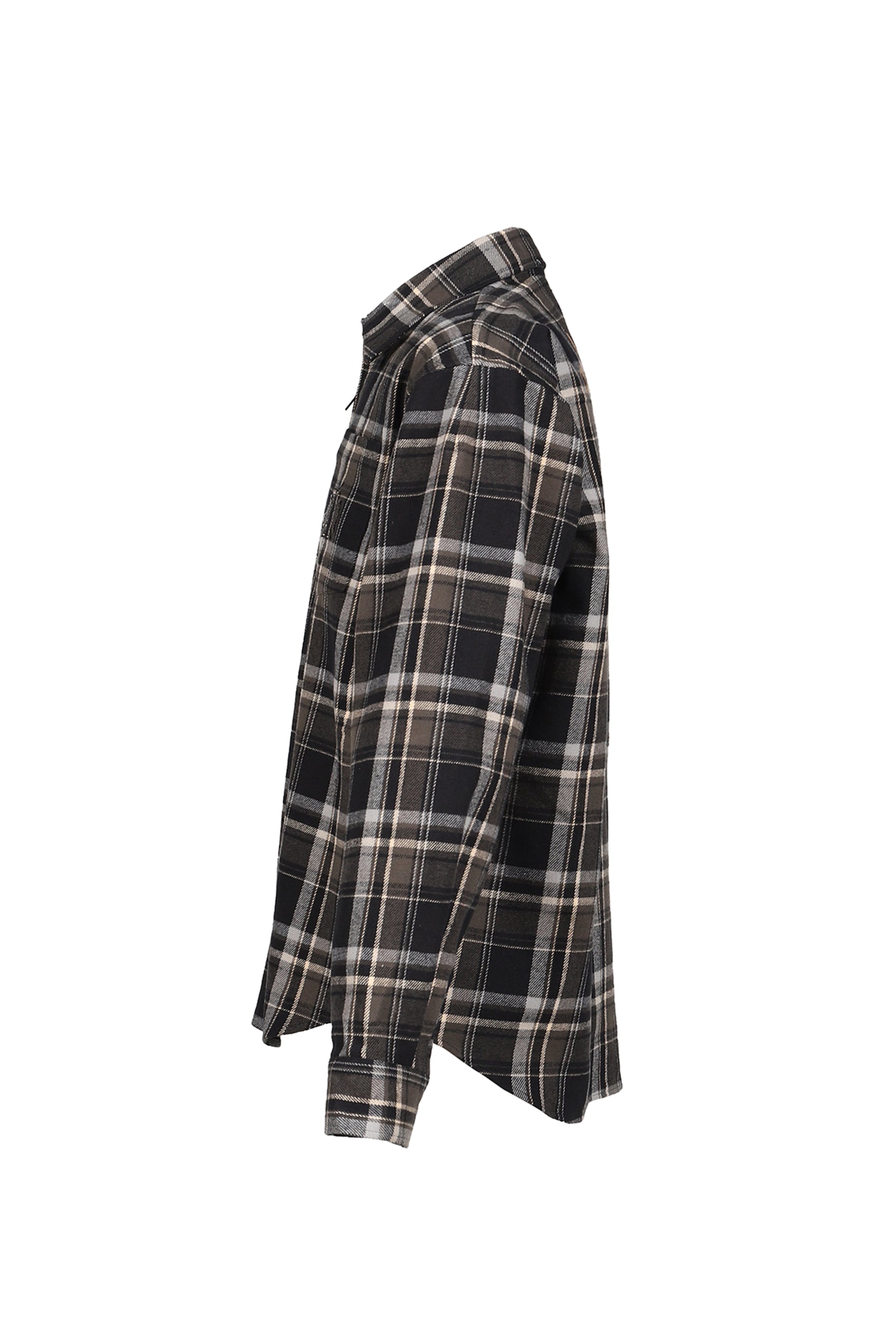 ZIP-UP BIKER CROSS LOGO FLANNEL SHIRT / BLK