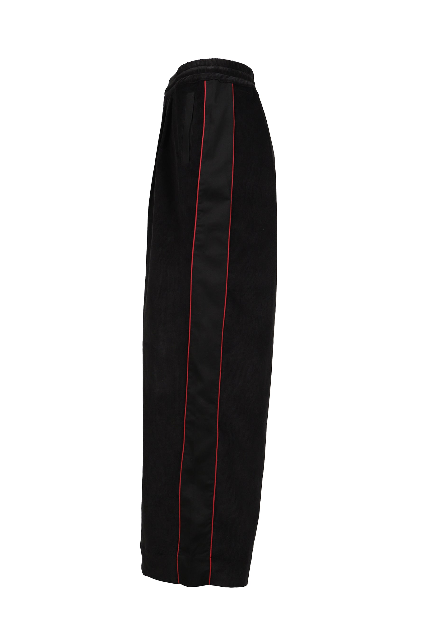 PLEATED TRACK PANT / BLK