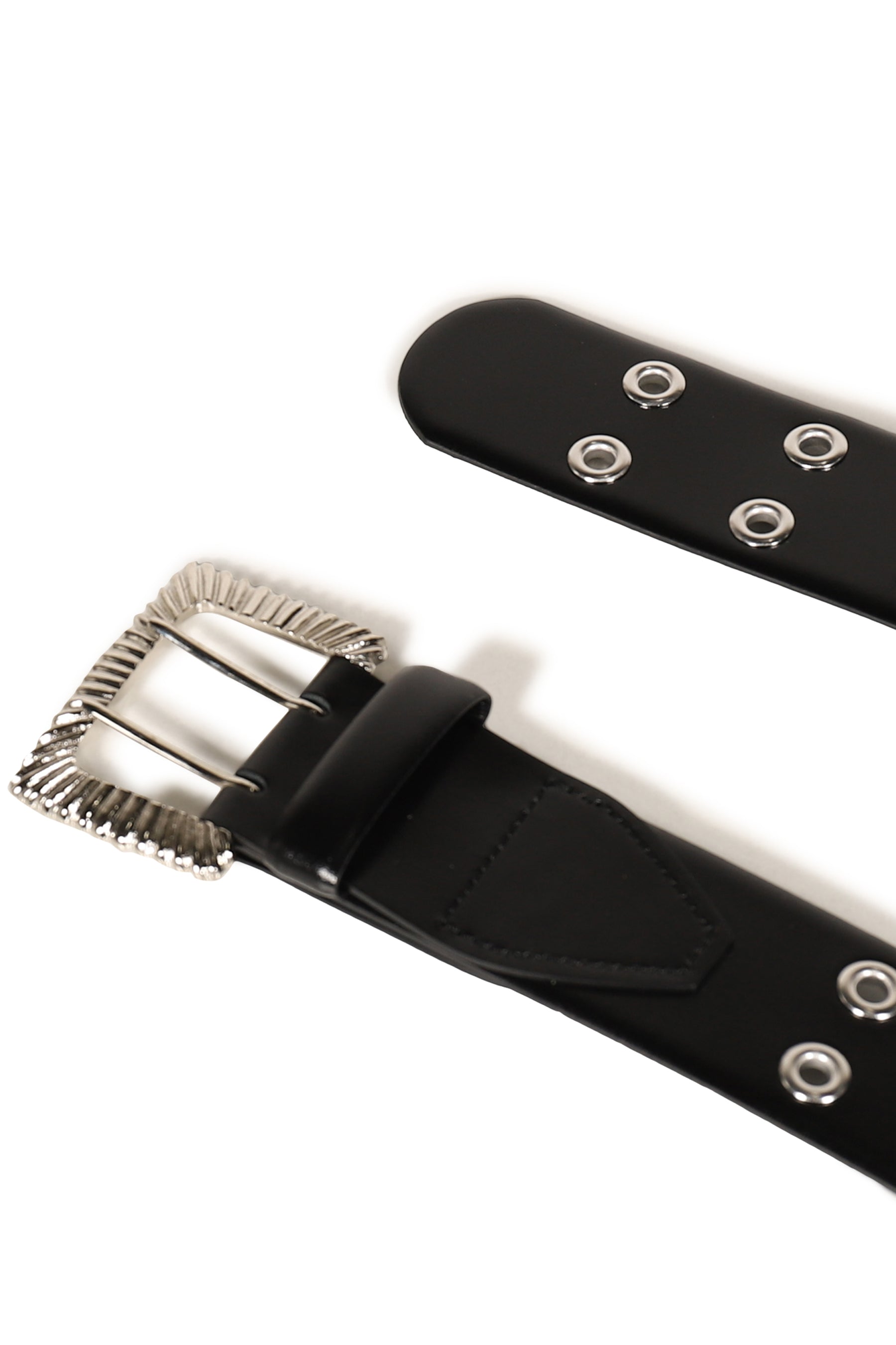 EYELET METAL BELT / BLK