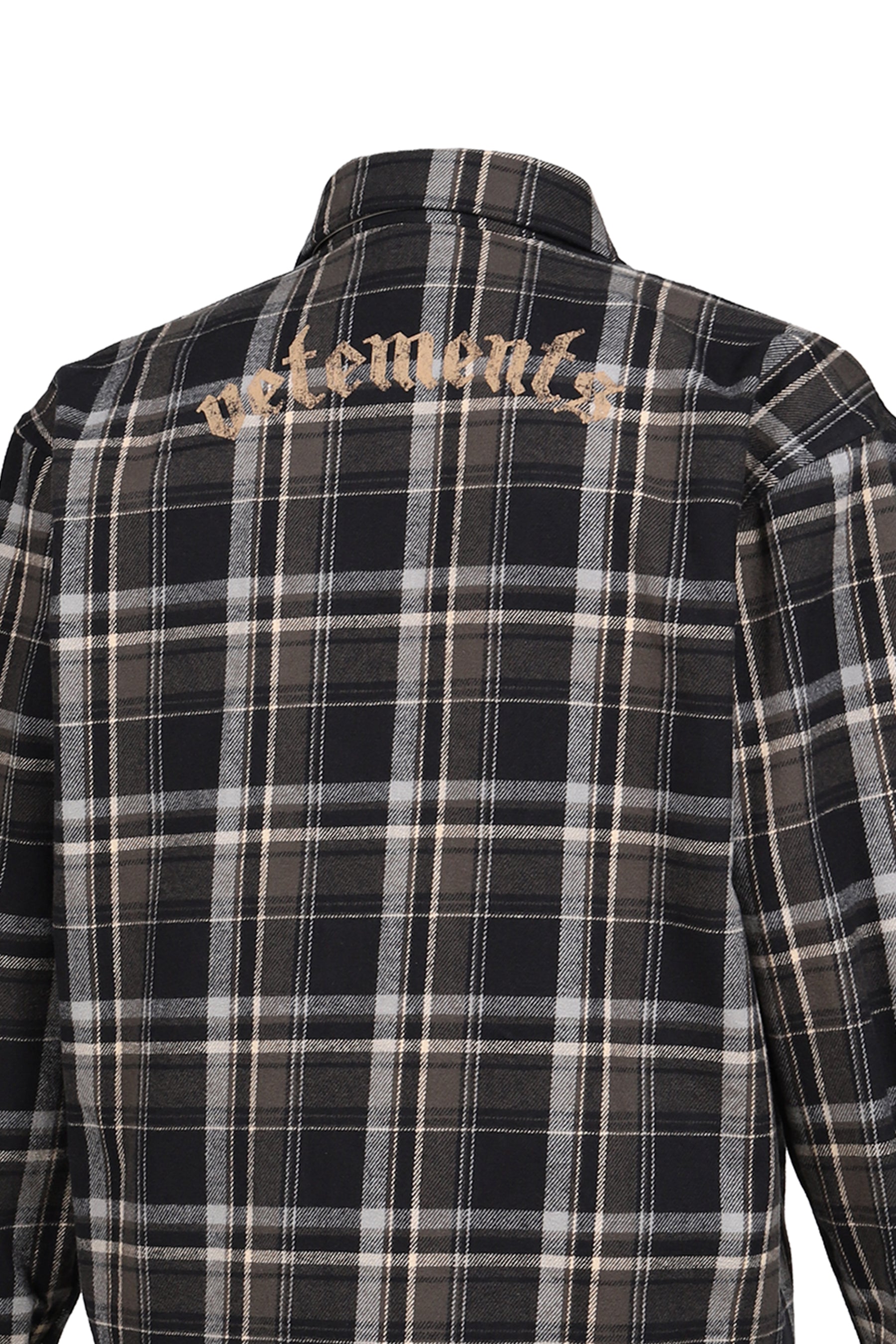 ZIP-UP BIKER CROSS LOGO FLANNEL SHIRT / BLK