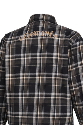 ZIP-UP BIKER CROSS LOGO FLANNEL SHIRT / BLK
