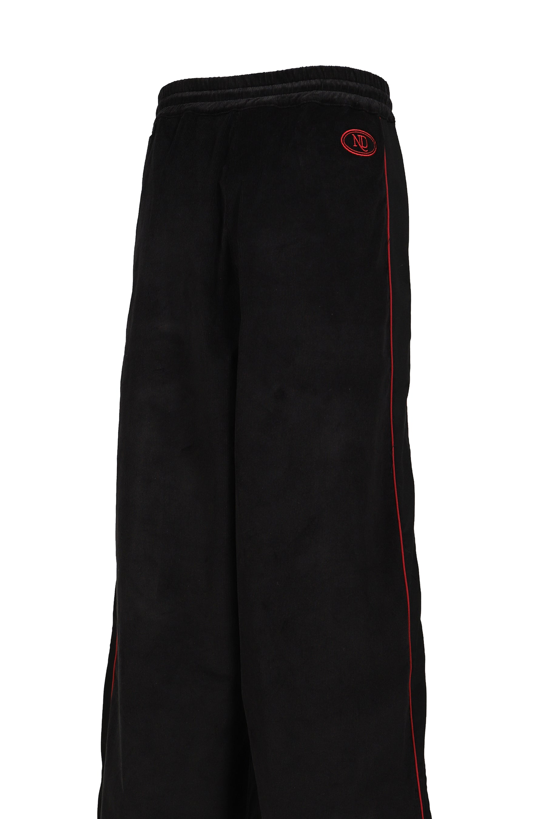 PLEATED TRACK PANT / BLK