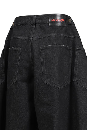 MAXI SHORTS / RINSED BLK