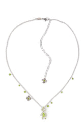BEAR FLOWER ZIRCON NECKLACE / SIL