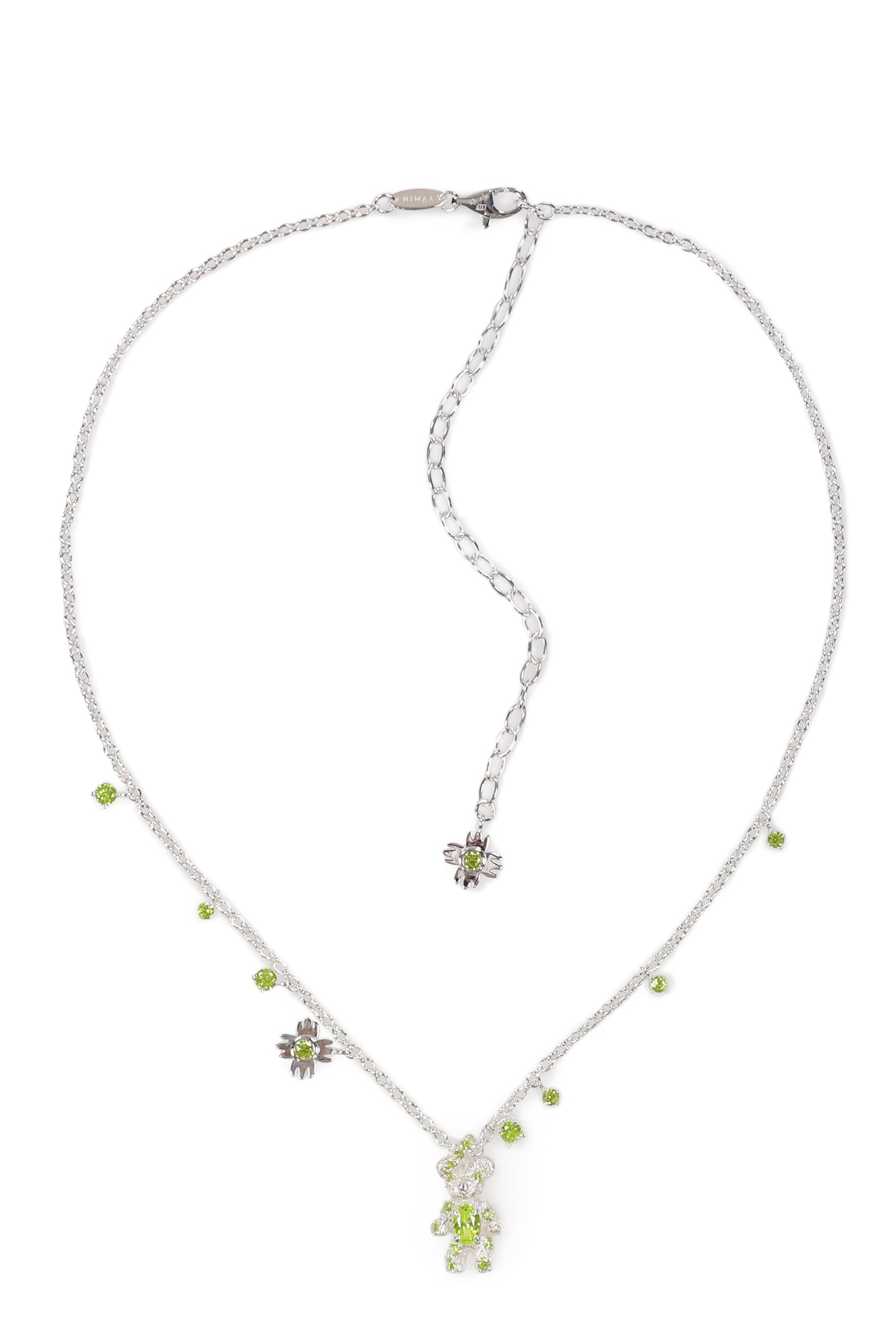 BEAR FLOWER ZIRCON NECKLACE / SIL
