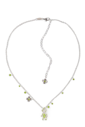BEAR FLOWER ZIRCON NECKLACE / SIL