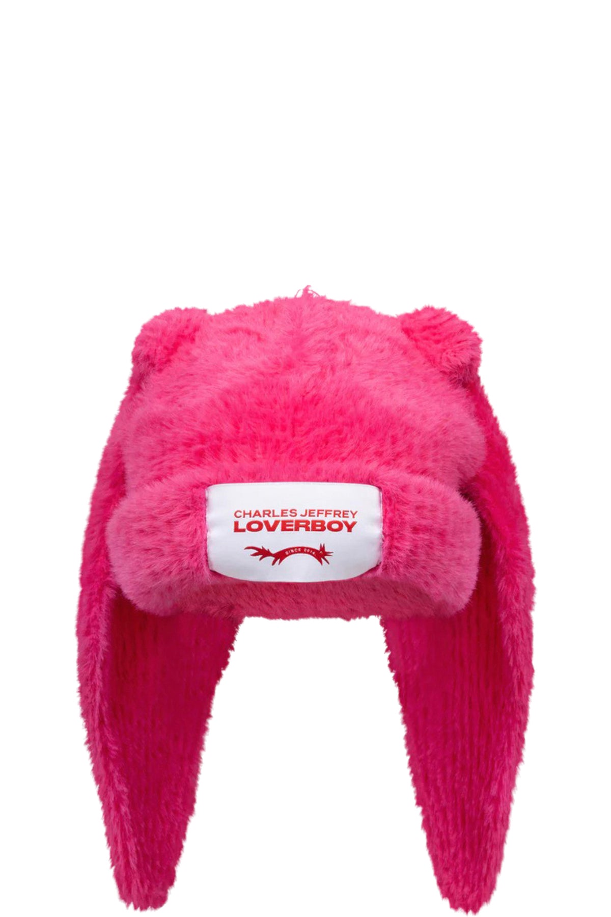 FLUFFY CHUNKY RABBIT BEANIE / PINK