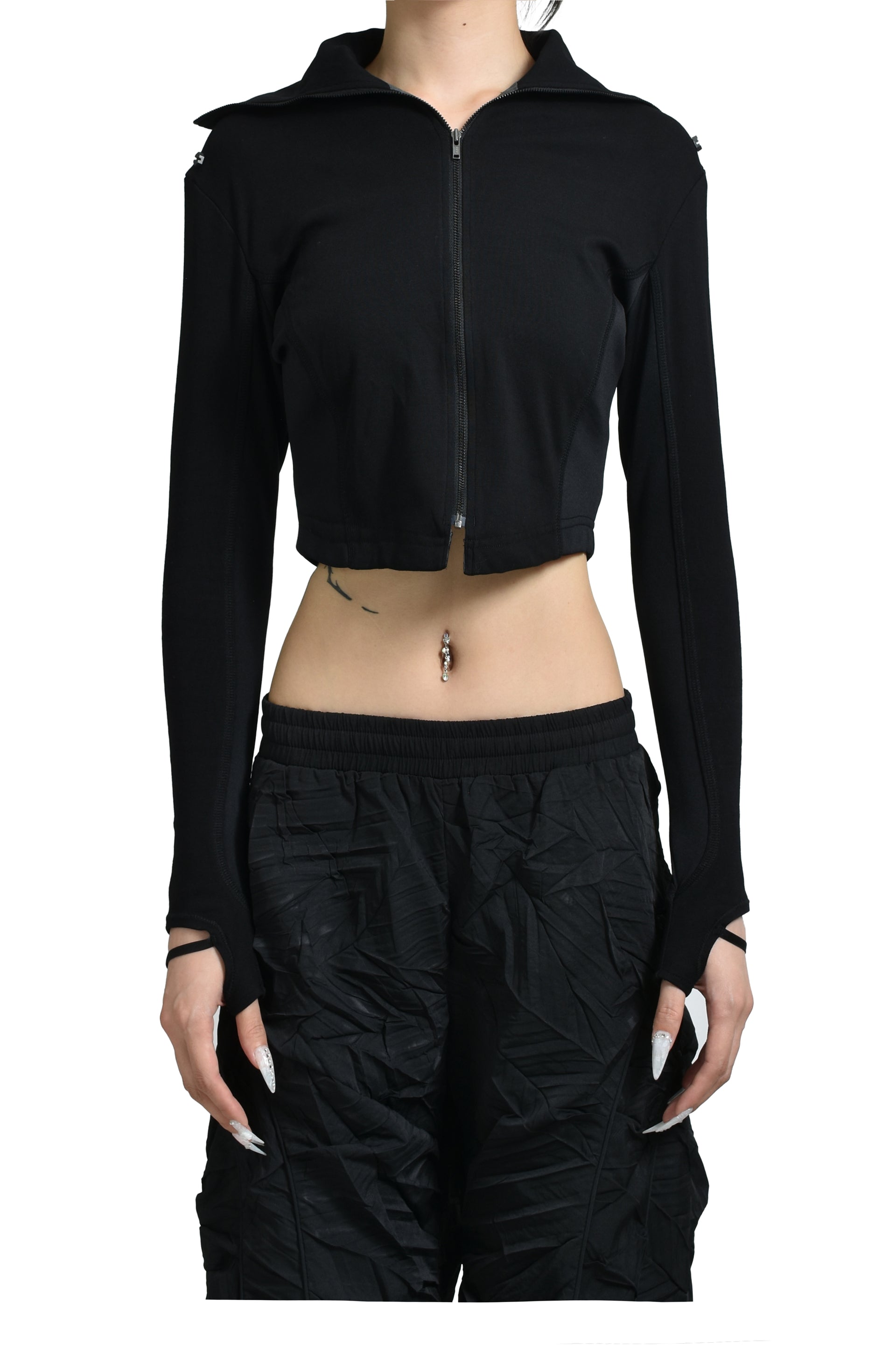 ZIP-UP SWEATS / BLK