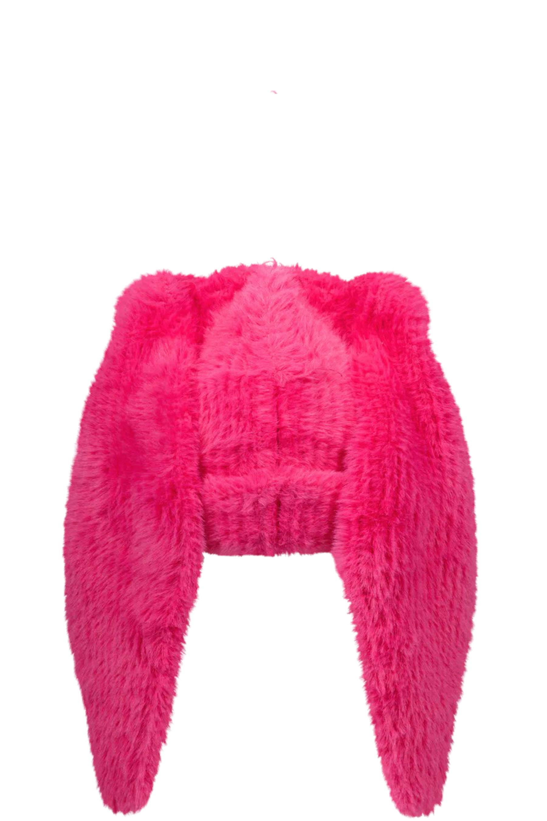 FLUFFY CHUNKY RABBIT BEANIE / PINK