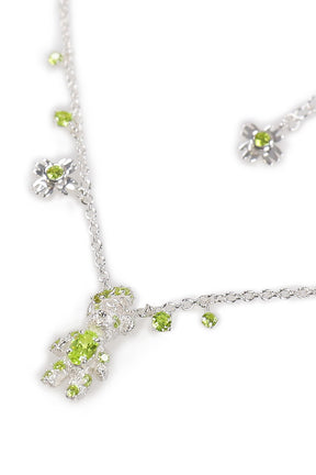 BEAR FLOWER ZIRCON NECKLACE / SIL