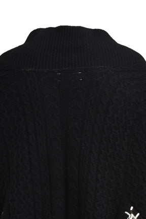 HAND EMBROIDERY FISHERMAN KNIT / BLK