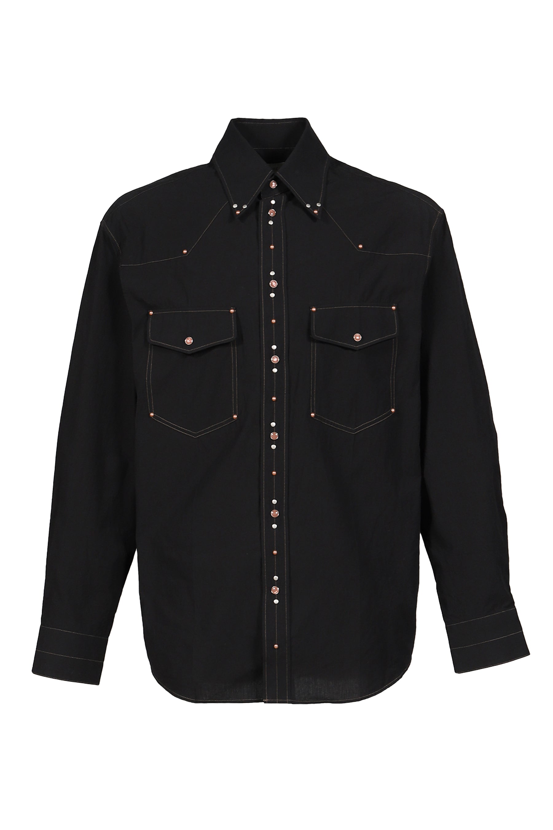SHIRT WITH STUDS / BLK