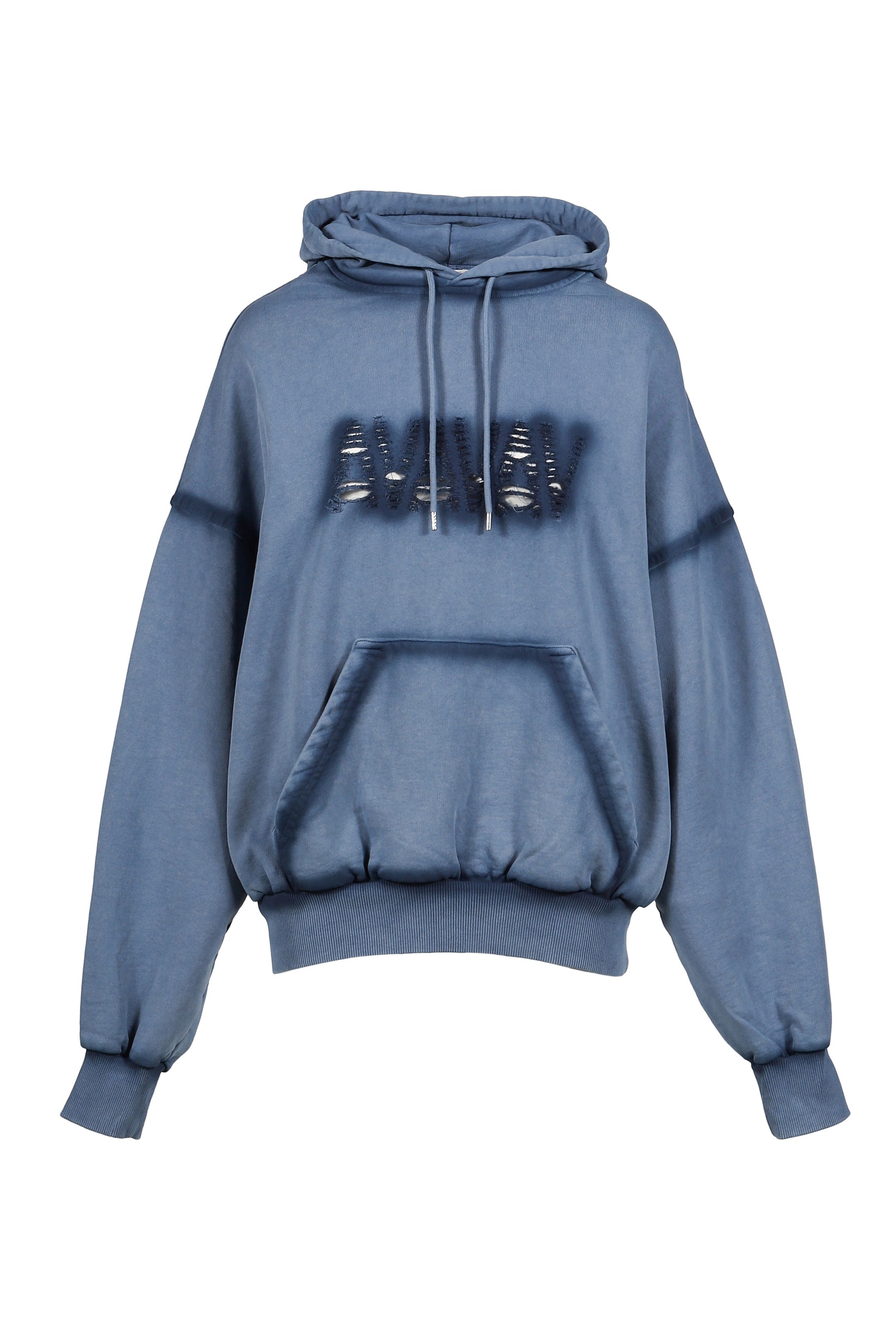 OS SHOULDERLESS HOODIE CUT AV-LOGO BLUE / BLU 