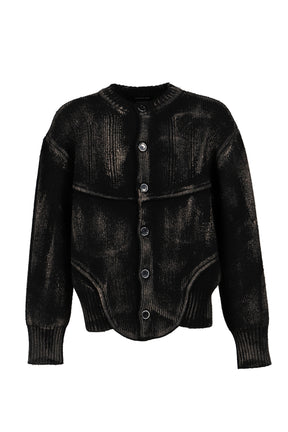 PAINTED CORSET KNIT CARDIGAN / BLK